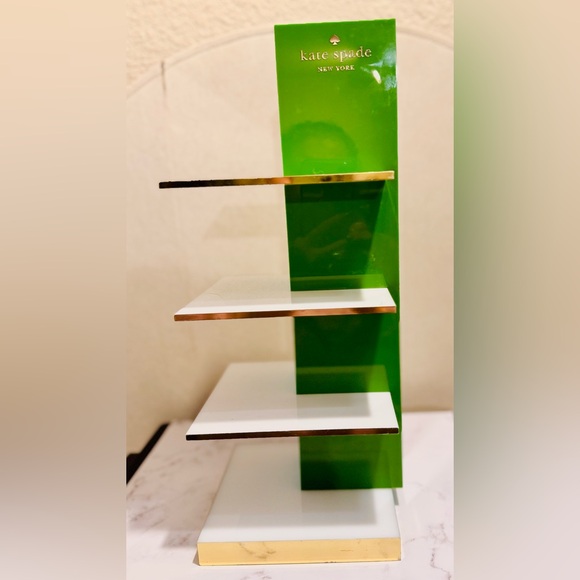 kate spade Other - Vintage Kate Spade Green and White Display Shelf with Gold Accents